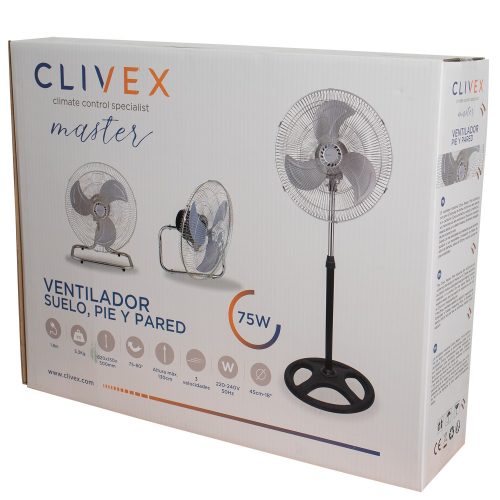 Ventilador Industrial 3 en 1 45cm (75W) Clivex MASTER